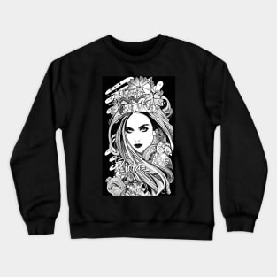 beautiful girl tribal floral hippie chick stoner witch Crewneck Sweatshirt